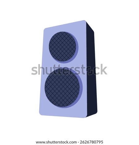 Column loud speaker icon. Full Bass Speaker. Flat vector illustration isolated on white background.