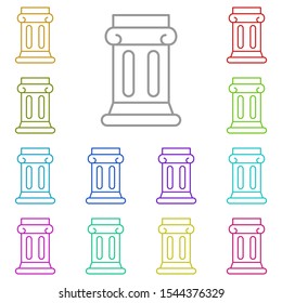 column multi color icon. Simple thin line, outline vector of History icons for UI and UX, website or mobile application