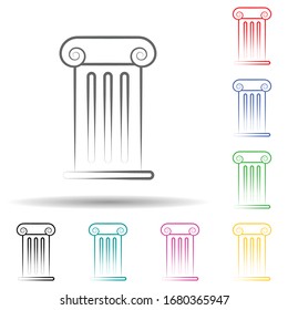 Column multi color set icon. Simple thin line, outline of theatre icons for ui and ux, website or mobile application
