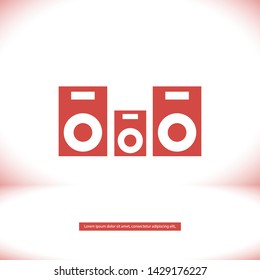 column music vector icon eps 10 , Lorem ipsum Flat design