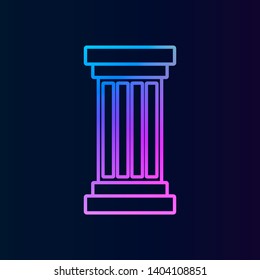 Column nolan icon. Simple thin line, outline vector of Education icons for UI and UX, website or mobile application on dark blue gradient background