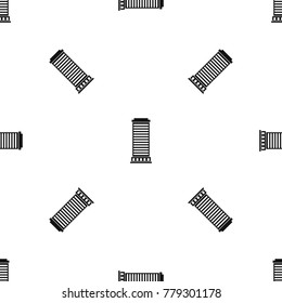 Column pattern repeat seamless in black color for any design. Vector geometric illustration