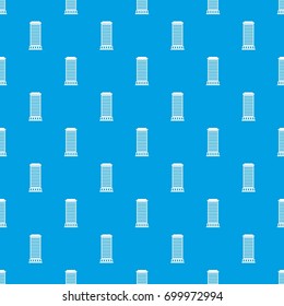 Column pattern repeat seamless in blue color for any design. Vector geometric illustration
