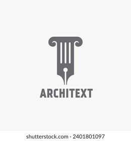 Design-Vorlage für Spalten und Stift-Logo. Vektorgrafik.