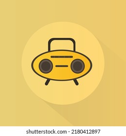 Columna con un lápiz sobre un icono de fondo amarillo. Ilustración del vector
