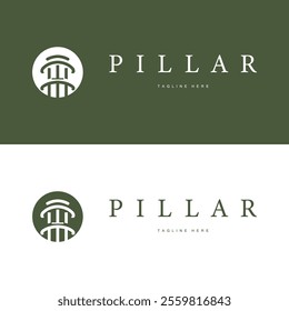 column pillar logo design simple design retro vintage silhouette for product brand