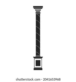 Icono vectorial del pilar de columna. Icono de vector negro aislado en el pilar de columna de fondo blanco.