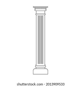 Column pillar vector icon. Outline vector icon isolated on white background column pillar.