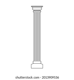 Column pillar vector icon. Outline vector icon isolated on white background column pillar.