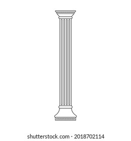 Column pillar vector icon. Outline vector icon isolated on white background column pillar.