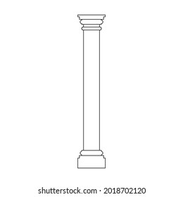 Column pillar vector icon. Outline vector icon isolated on white background column pillar.