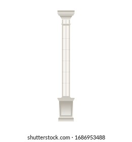Column pillar vector icon. Realistic vector icon isolated on white background column pillar.