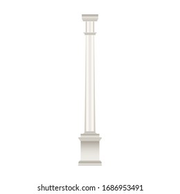 Icono vectorial del pilar de columna. Icono vector realista aislado en el pilar de columna de fondo blanco.