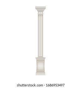 Column pillar vector icon. Realistic vector icon isolated on white background column pillar.