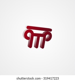 Column Red 3d  illustration