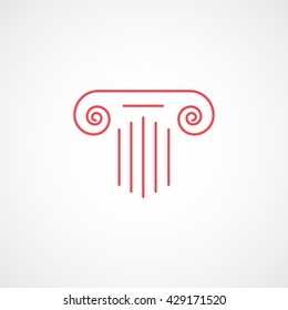 Column Red Icon On White Background