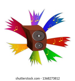 column retro stereo disco sticker