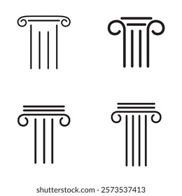 Column set icon Template vector illustration design