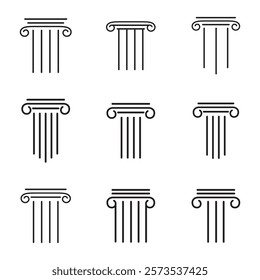 Column set icon Template vector illustration design