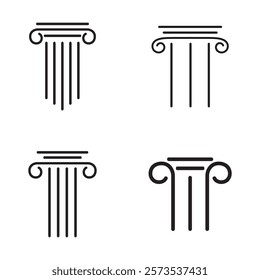 Column set icon Template vector illustration design