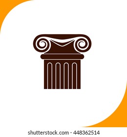 Column sign. Brown icon on white background