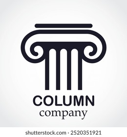 column silhouette elegant logo design