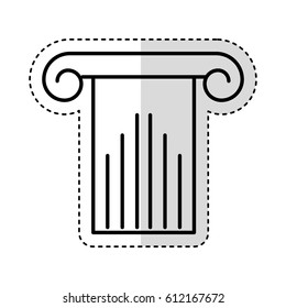 column silhouette isolated icon vector illustration design
