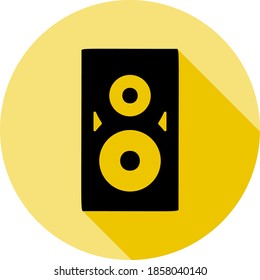 column, sound icon in long shadow style
