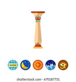 Column in Sumerian style vector icon