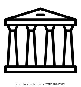 Spaltentempel-Symbol-Umrandungsvektor. griechisches Gebäude. Geschichtsunterricht