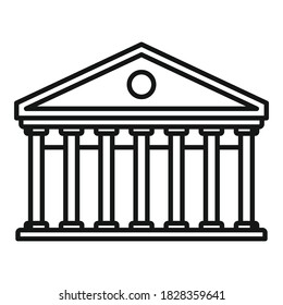 Icono de teatro de columnas. Icono de vector de teatro de columna de esquema para diseño web aislado en fondo blanco
