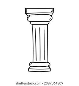 Column vector icon in doodle style. Symbol in simple design. Cartoon object hand drawn isolated on white background.