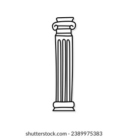 Column vector icon in doodle style. Symbol in simple design. Cartoon object hand drawn isolated on white background.