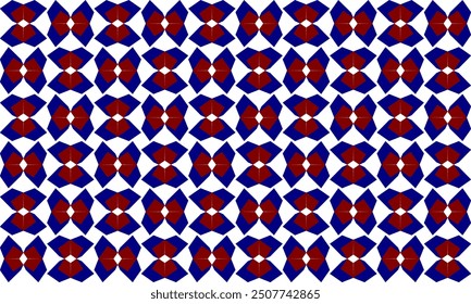 Column vertical red and blue 3D bow seamless geometric pattern, seamless pattern checkerboard block grid, design for fabric print patter, seamless endless pattern