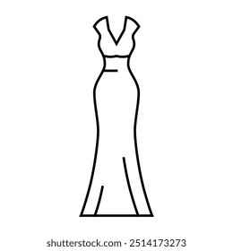 column wedding dress line icon vector. column wedding dress sign. isolated contour symbol black illustration