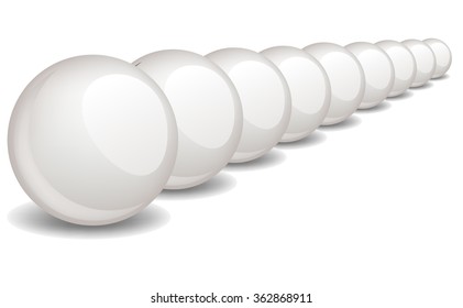 Column of a white spheres