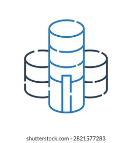 Columnar Database icon for data storage, Database architecture icon for optimized querying