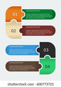 Columned Rows Puzzle Infographic Vector Template for Data Visualization