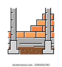 columns building structure color icon vector. columns building structure sign. isolated symbol illustration
