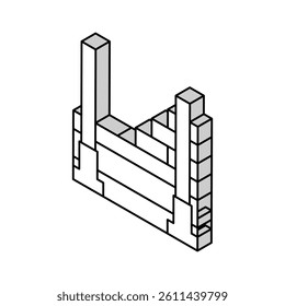 columns building structure isometric icon vector. columns building structure sign. isolated symbol illustration