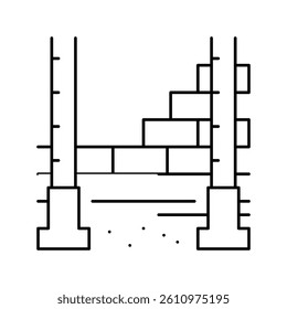 columns building structure line icon vector. columns building structure sign. isolated contour symbol black illustration