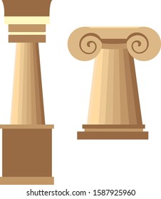Columns are drawn by hand in vector.