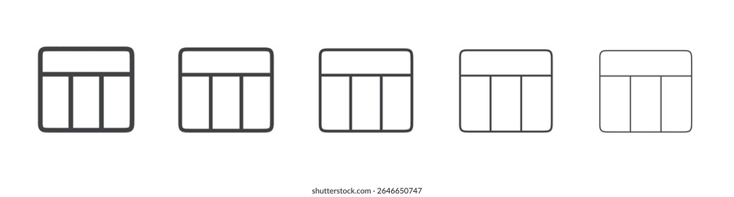 Columns icon flat simple outline logo