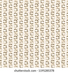 Columns with lines and abstract geometric shapes. Tile. Decorative background in ivory and brown. Vector illustration.