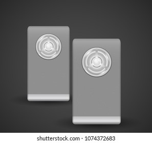 Columns musical on a black background. Isolated Vector Illustration.