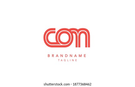 COM Alphabet initial Letter Monogram Icon Logo design vector illustration