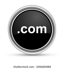 com black button with silver frame