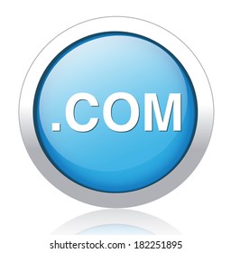 com blue circle web glossy icon