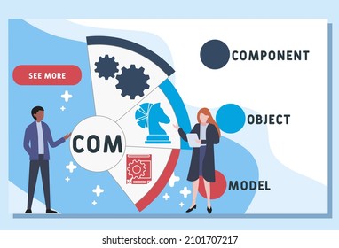 COM - Component Object Model acronym. business concept background.  vector illustration concept with keywords and icons. lettering illustration with icons for web banner, flyer, landing pag