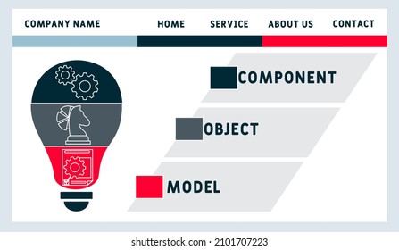 COM - Component Object Model acronym. business concept background.  vector illustration concept with keywords and icons. lettering illustration with icons for web banner, flyer, landing pag